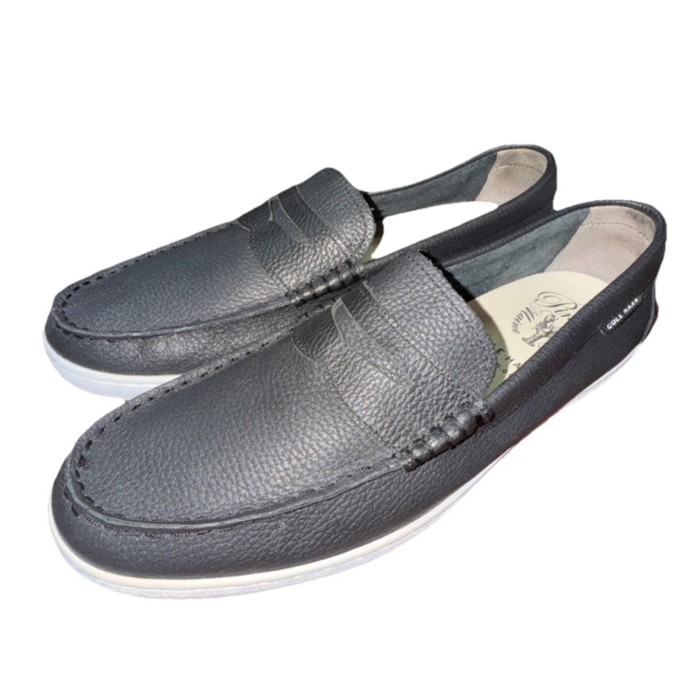 Cole Haan Boat Loafers Men’s 10.5 Pinch Maine Classic Black Leather Grand OS
